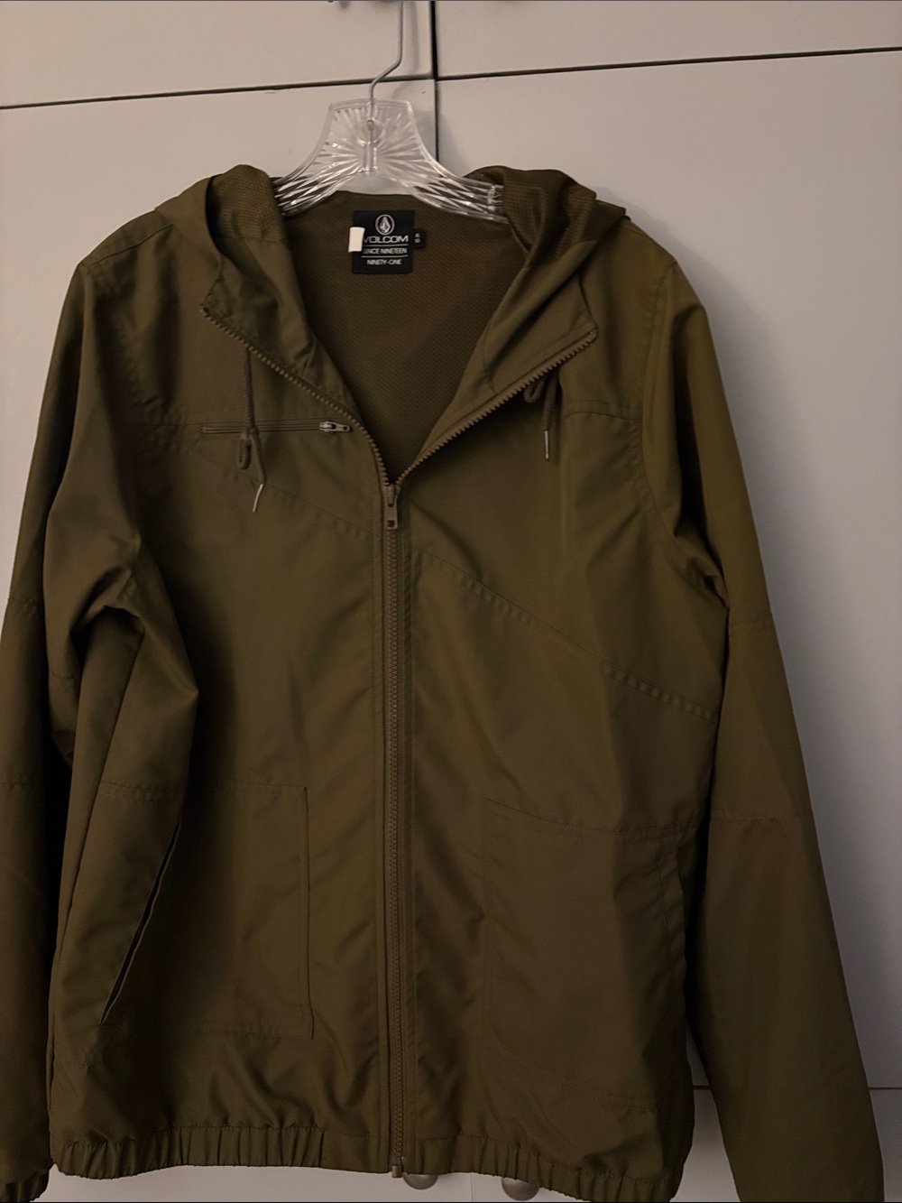 Volcom Olive Hooded Windbreaker Jacket